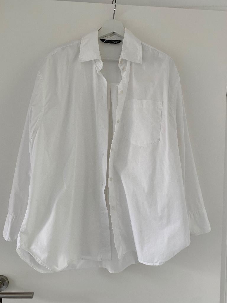 Witte oversized blouse Zara, Verzenden, Zo goed als nieuw, Maat 36 (S), Wit