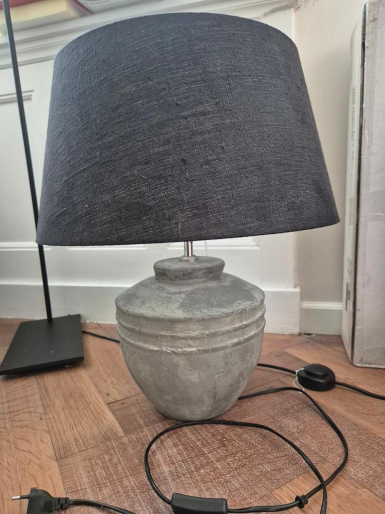 Hoffz lamp met loods5 linnen kap, Huis en Inrichting, Ophalen, Minder dan 50 cm