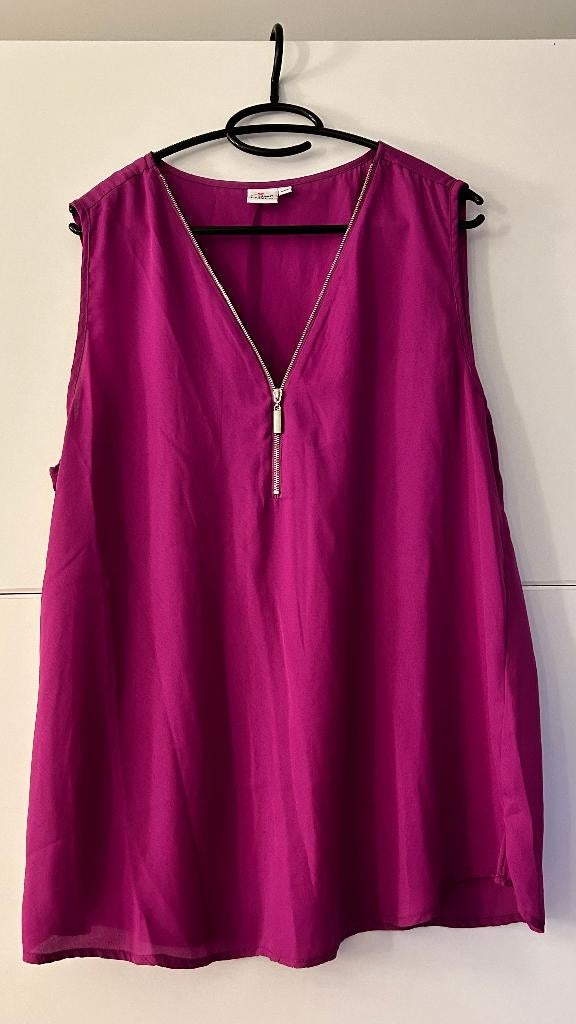 Casual Ladies fuchsia topje met rits, Ophalen of Verzenden, Zo goed als nieuw, Roze, Zonder mouw