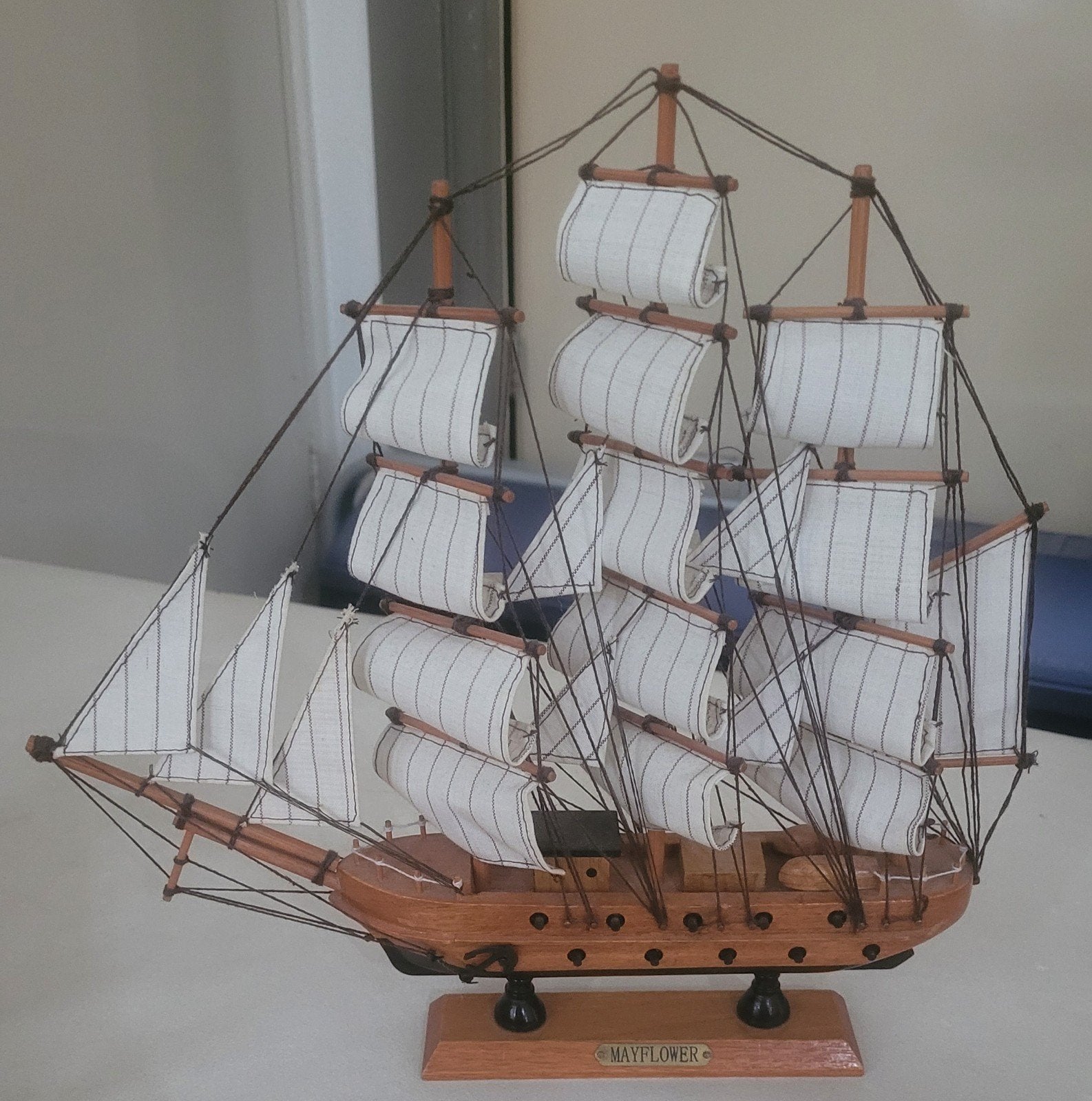 Houten Mayflower Scheepsmodel - Decoratief, Hobby en Vrije tijd, Modelbouw | Boten en Schepen, Gebruikt, Groter dan 1:32, Overige merken