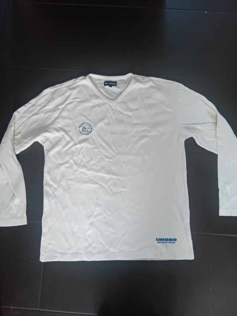 Vintage Umbro Ajax Shirt Lange Mouwen Maat L, Kleding | Heren, Sportkleding, Maat 52/54 (L), Wit, Ophalen of Verzenden, Zo goed als nieuw