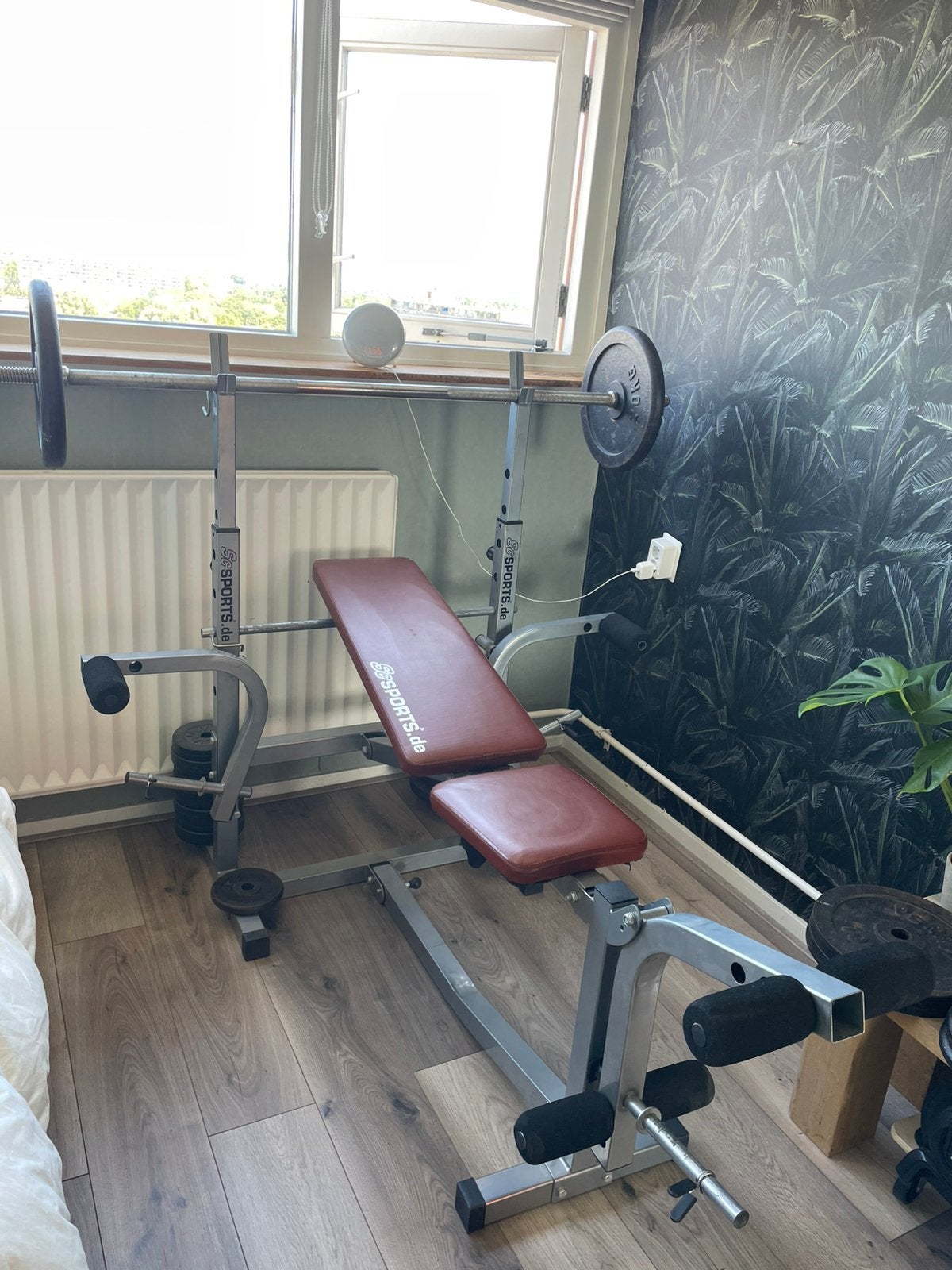 Thuisbezorgd Homegym SCsports dumbells incline bankje halter, Ophalen, Zo goed als nieuw, Benen, Fitnessbank