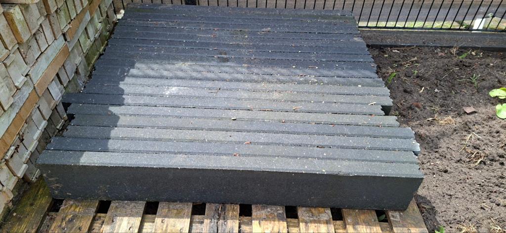 Opsluitbanden antraciet - Zo goed als nieuw, Ophalen, Rubber, Zo goed als nieuw, 10 m² of meer