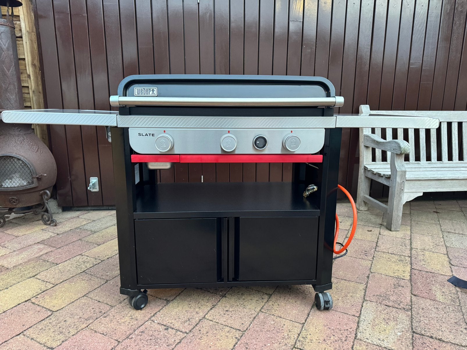 Weber slate 76. Plancha.  Half jaar oud., Tuin en Terras, Ophalen, Zo goed als nieuw