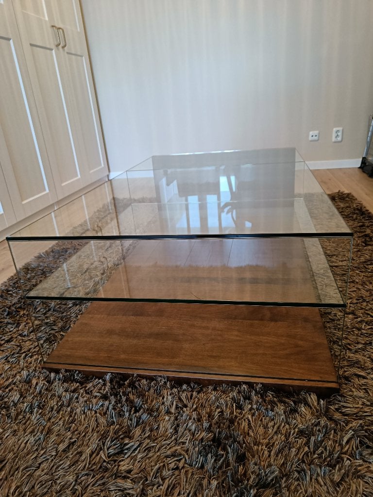 Design salontafel, Huis en Inrichting, Ophalen, 100 tot 150 cm, Glas, 50 tot 100 cm