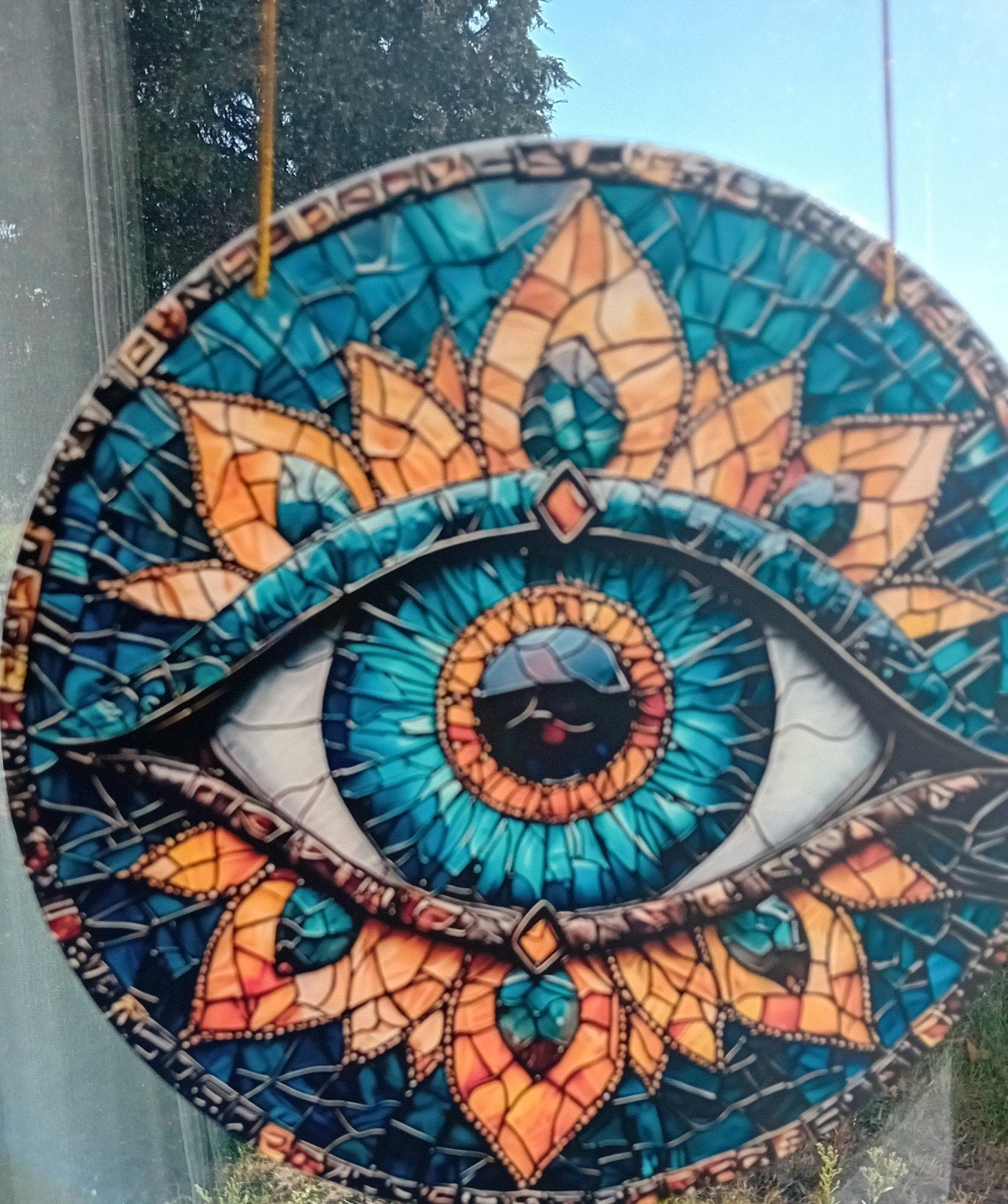 Mooi glas in lood style 'Boze Oog' decoratie, Meerkleurig, Nieuw, Ophalen of Verzenden, Oosters