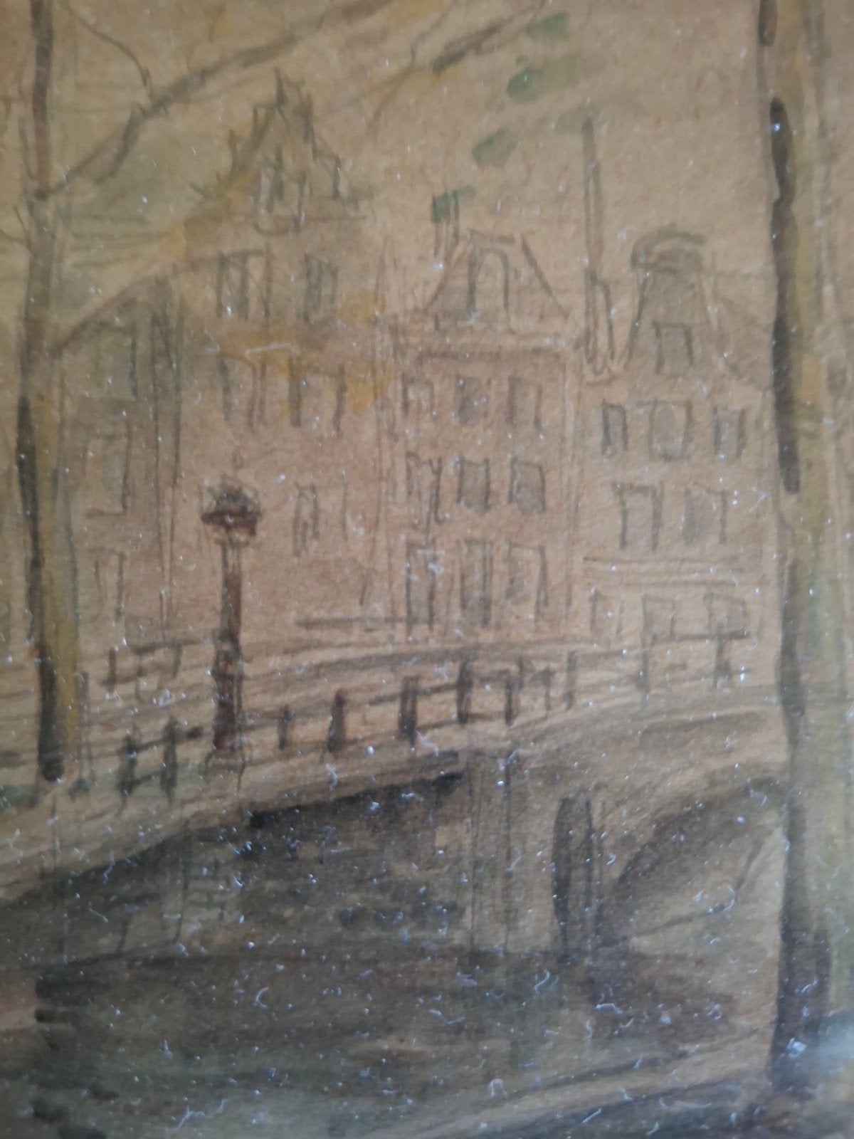 Amsterdam 1946 Reguliersgracht Aquarel 2e wereldoorlog kunst, Ophalen