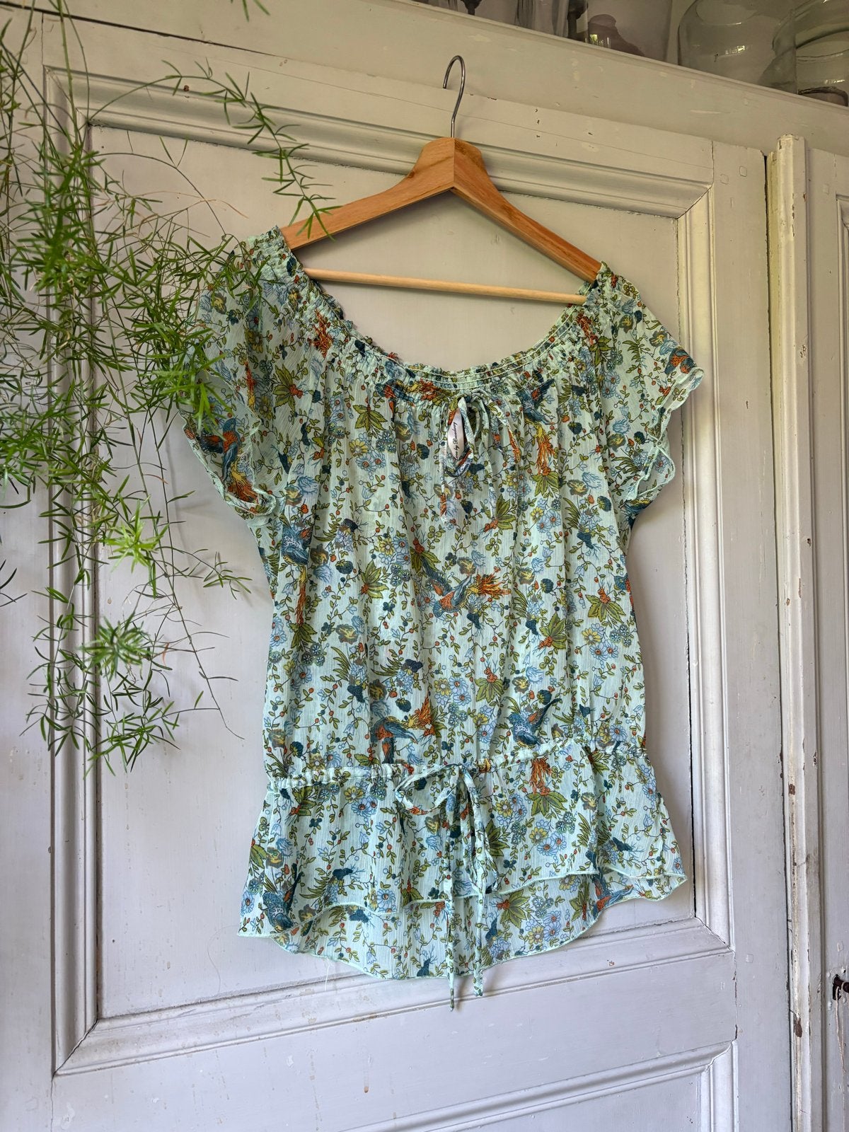 Broadway Blouse met Bloemenprint M 38, Kleding | Dames, Ophalen of Verzenden, Zo goed als nieuw, Maat 34 (XS) of kleiner, Groen
