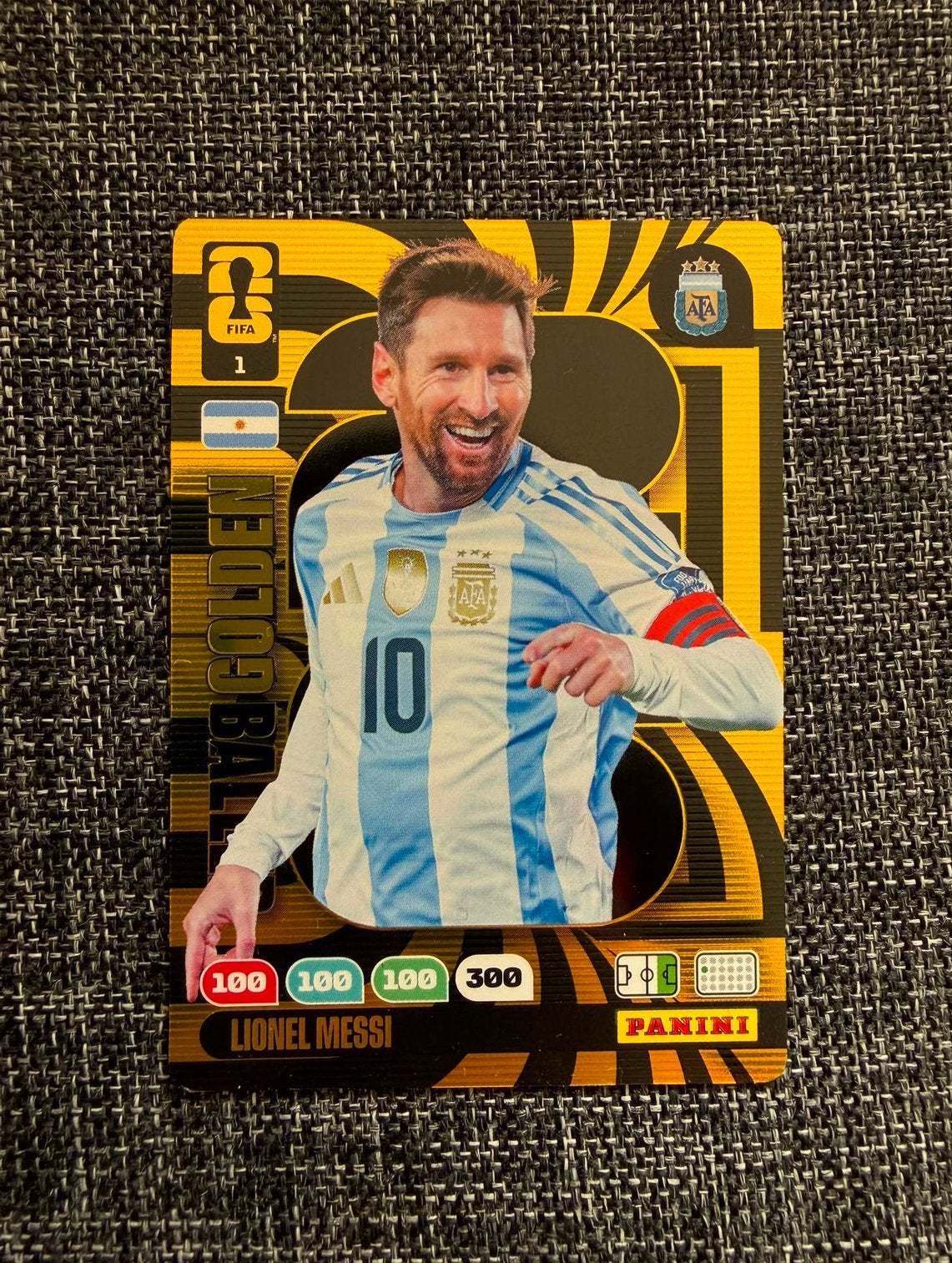 Lionel Messi Panini Adrenalyn WK 2026 GOLDEN BALLER, Verzenden, Zo goed als nieuw, Plaatje