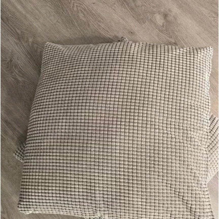 Decoratief kussen, grijs, vierkant 90x90cm, Ophalen of Verzenden, Gebruikt, Grijs, Vierkant
