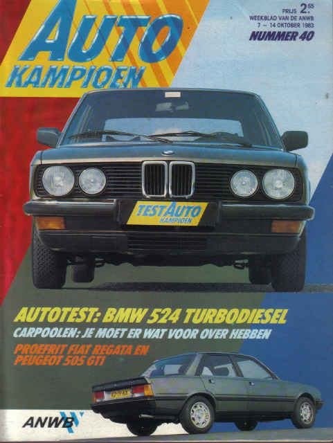 Autokampioen 40 1983 : BMW 524td - Peugeot 505 GTI - Fiat, Ophalen of Verzenden, Gelezen, Algemeen