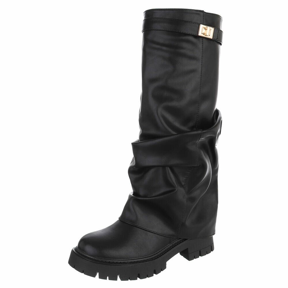Stoere laarzen - City Chic Slouch Boots MAAT 39 t/m 41, Hoge laarzen, ., Zwart, Nieuw