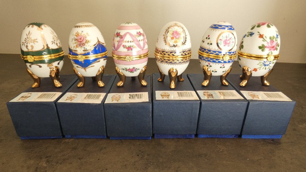 Set van 6 st. porselein eieren Faberge stijl [2106], Antiek en Kunst, Ophalen of Verzenden
