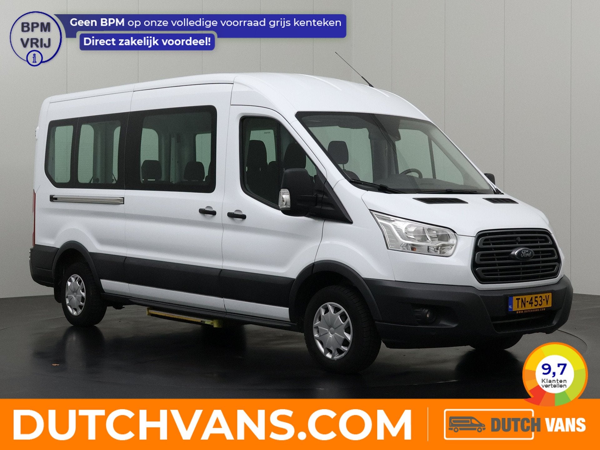 Ford Transit 2.0TDCI L3H2 Kombi | Personenbus | 9-Persoons |, Auto's, Bestelauto's, Voorwielaandrijving, Stof, Gebruikt, 4 cilinders