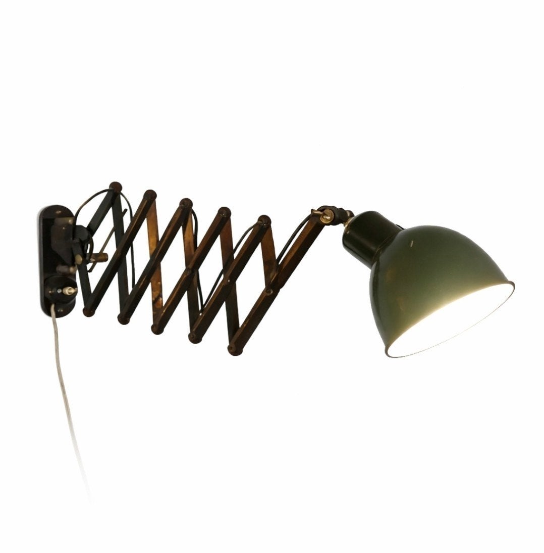 Vintage Bauhaus schaarlamp, emaille, zwart, Ophalen, Huis en Inrichting