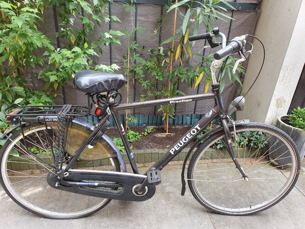 heren fiets merk peugeot, Gebruikt, Versnellingen, Trommelrem, Ophalen