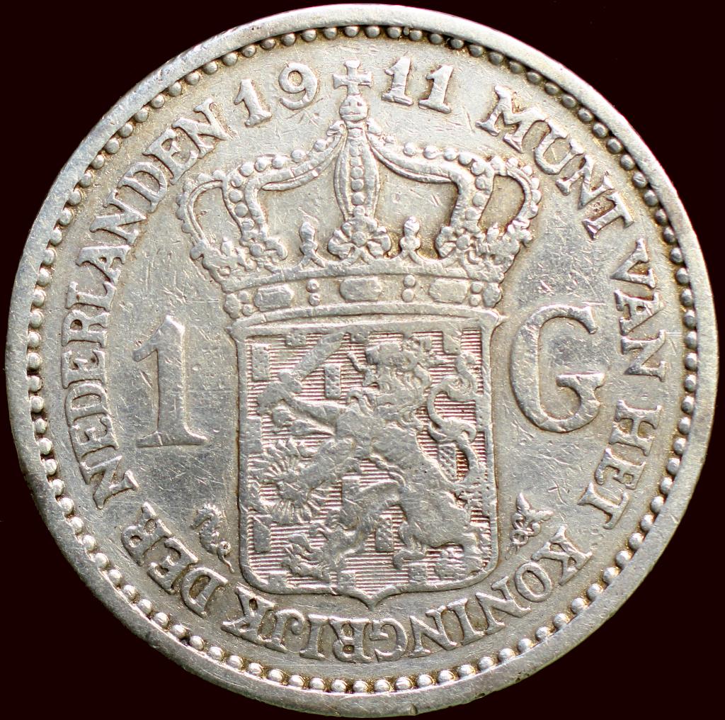 1 Gulden 1911 Wilhelmina - Kwaliteit !, Postzegels en Munten, Munten | Nederland, 1 gulden, Zilver, Ophalen of Verzenden, Koningin Wilhelmina