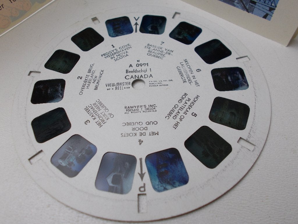 Vintage VIEWMASTER 3 x REELS CANADA +Nederlandstalig BOEKJE!, Ophalen of Verzenden