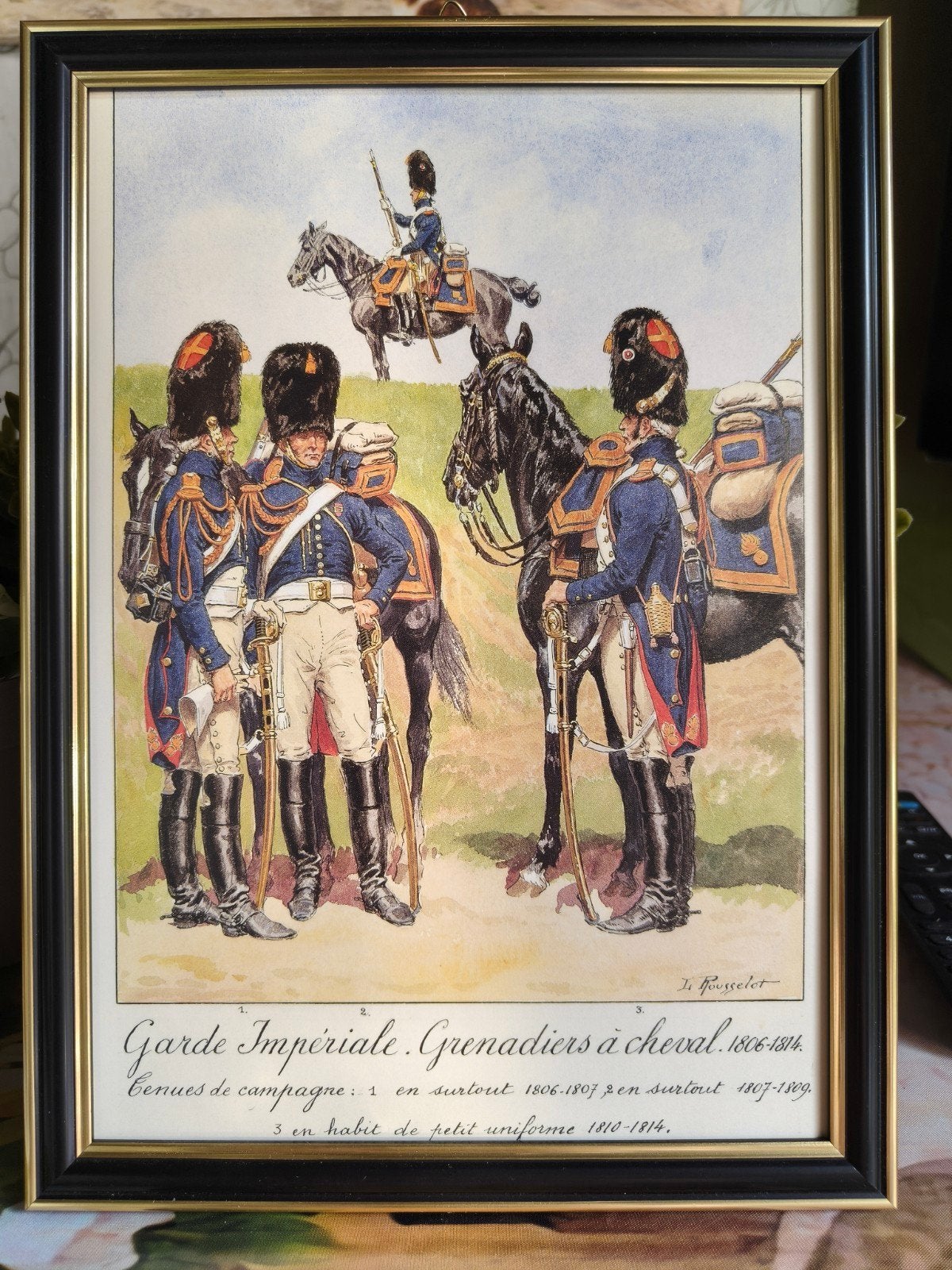 Garde Impériale Grenadiers à cheval 1806-1814 ingelijst, Ophalen of Verzenden, Landmacht, Nederland, Foto of Poster