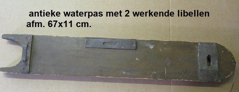 oude jaren 50 waterpas, 2 libellen en mal voor rondhout, Ophalen of Verzenden, Gebruikt