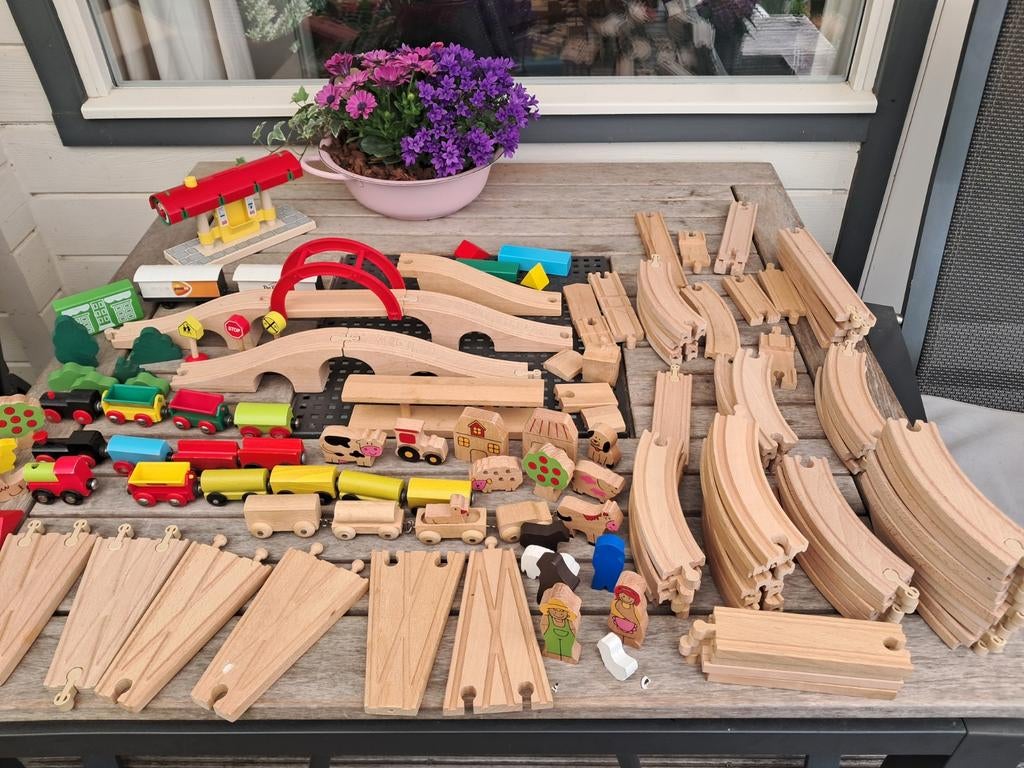 Houten Treinbaan, Brio,Eichhorn, Ophalen of Verzenden