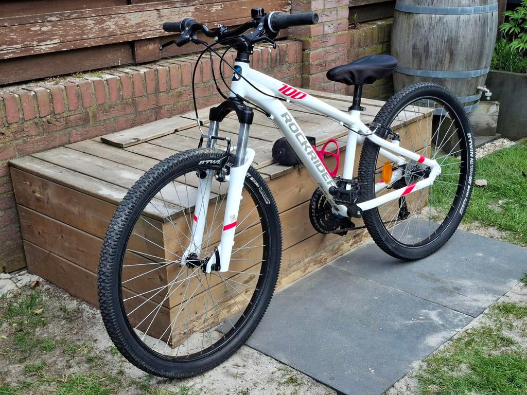 Rockrider ST 100 Mountainbike - Wit, Zo goed als nieuw, Fietsen en Brommers, Fietsen | Mountainbikes en ATB, Ophalen