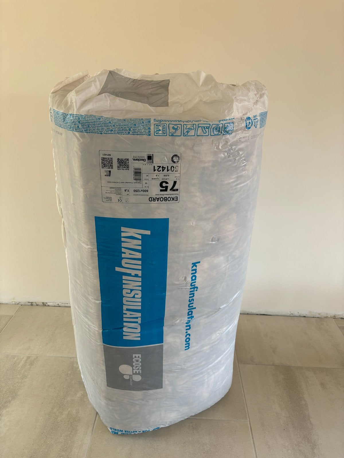 Knauf Insulation EKOBOARD Glaswol 7,5 cm dik, Ophalen, 4 tot 8 cm, Nieuw, 5 tot 10 m²