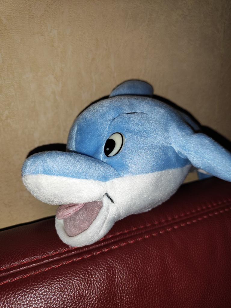 Flipper dolfijn knuffel - Blauw en wit, Gebruikt, Overige merken, Overige karakters, Overige typen