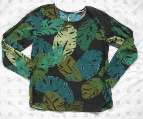 Geisha blouse met groene bladeren, maat 38, Maat 38/40 (M), Geisha, Ophalen of Verzenden, Zo goed als nieuw