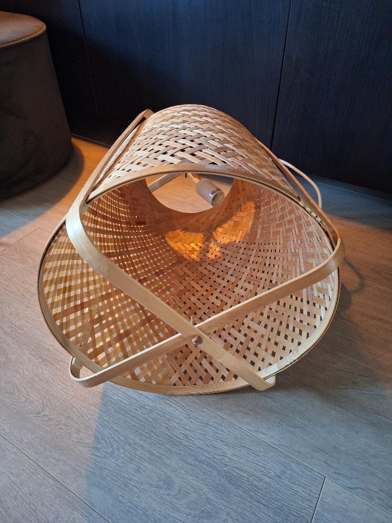 Ikea hanglamp knixhult lamp, Huis en Inrichting, Lampen | Hanglampen, Ophalen, 50 tot 75 cm, Bamboe, Zo goed als nieuw