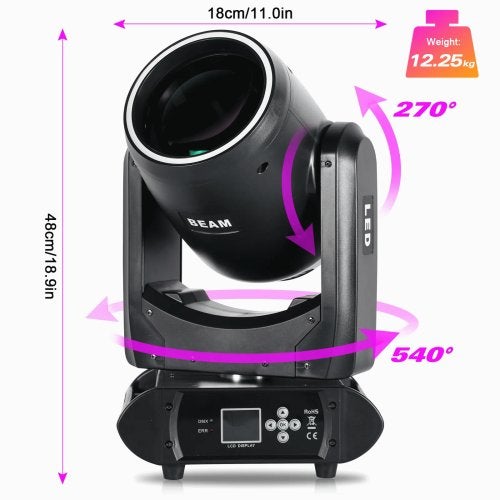 DJLicht 250W Beam movinghead met ledring en 18 gobo's, Geluidgestuurd, ., Nieuw, Ophalen of Verzenden