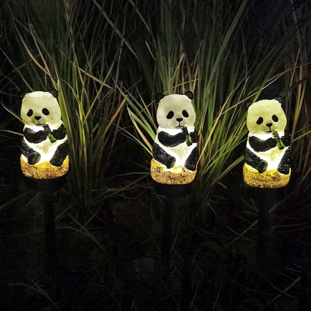 Lichtgevende Pandabeer / Tuin Decoratie Solar Lamp Zonlicht, Verzenden, Nieuw, Dierenbeeld