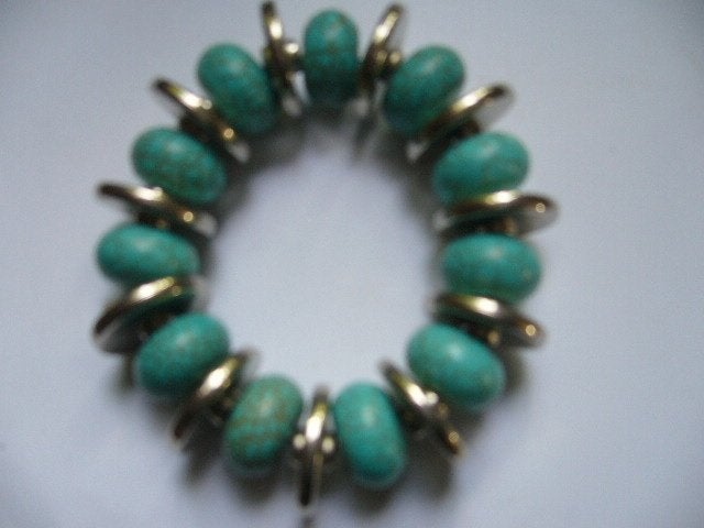 MOOIE VINTAGE REKARMBAND TURQUOISE, Sieraden, Tassen en Uiterlijk, Verzenden, Overige materialen, Armband, Met edelsteen