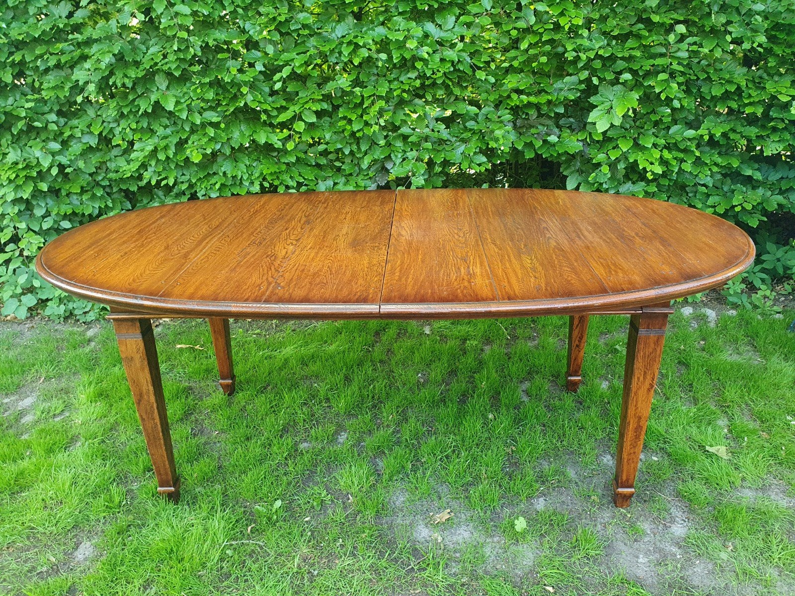 Eiken eet tafel uitschuifbaar tot 310 cm, Huis en Inrichting, Tafels | Eettafels, Ophalen, Gebruikt, Eikenhout, 200 cm of meer