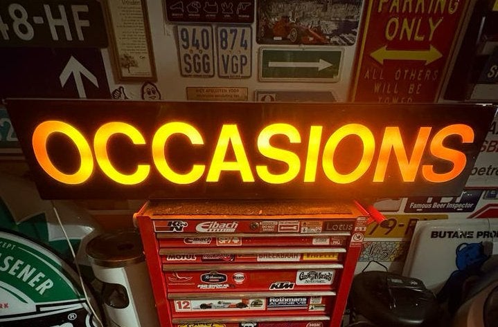Lichtbak 'Occasions' - Ruim 1.20m breed, enkelzijdig, Verzenden, Gebruikt, Lichtbak of (neon) lamp