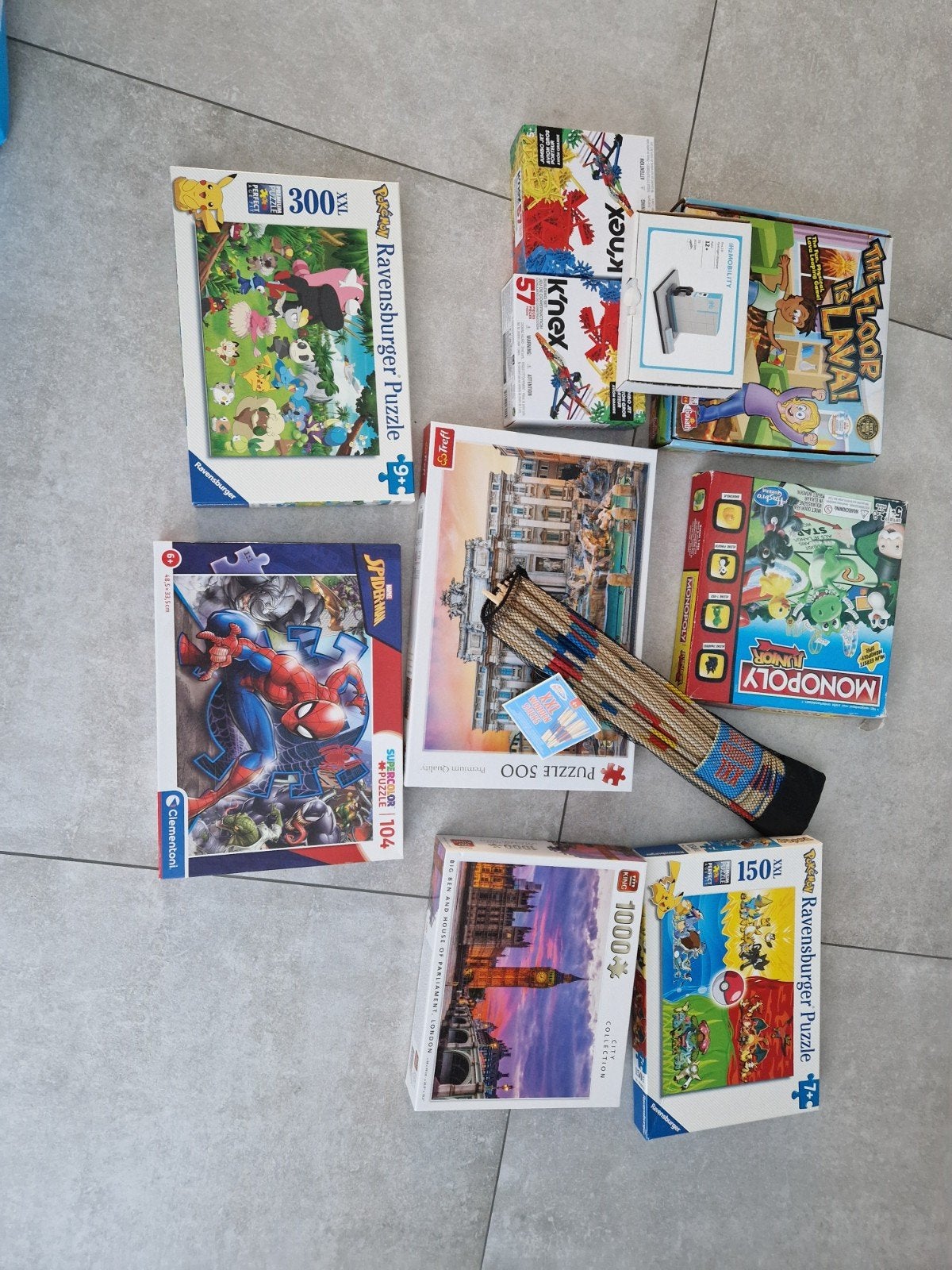 Diverse puzzels en spellen: Pokémon, Spiderman, Monopoly, Ophalen of Verzenden, 500 t/m 1500 stukjes, Gebruikt, Legpuzzel