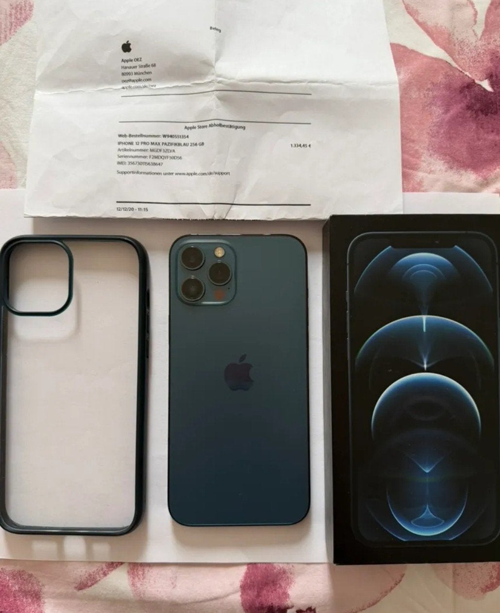 iPhone 12 Pro Max 256GB Pacific Blue - Zo goed als nieuw, Telecommunicatie, Mobiele telefoons | Apple iPhone, 256 GB, Blauw, Zo goed als nieuw
