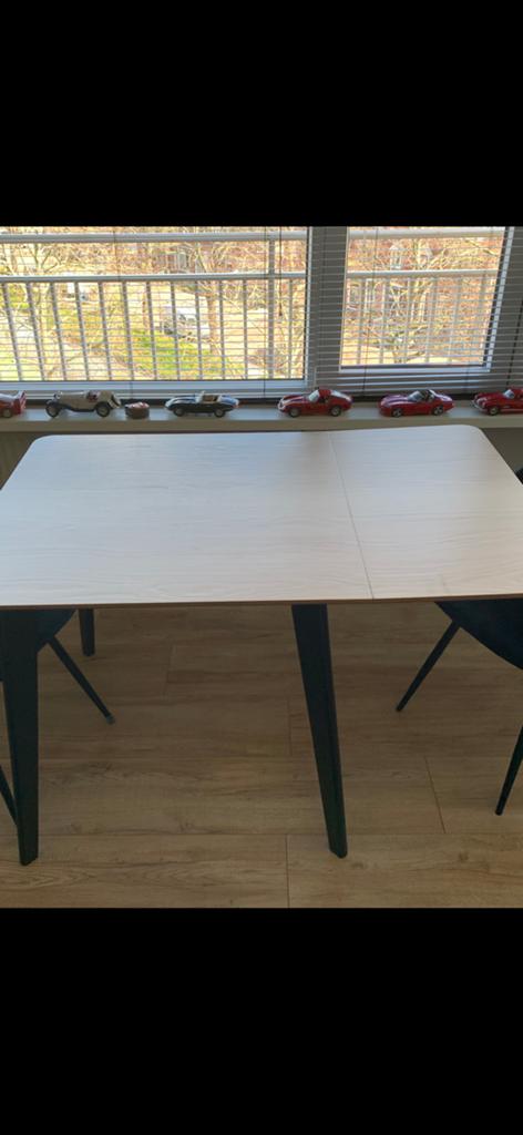 Tafeltje 80 cm vierkant met klep 40 cm, Huis en Inrichting, Ophalen, Vierkant, Zo goed als nieuw, 75 tot 100 cm