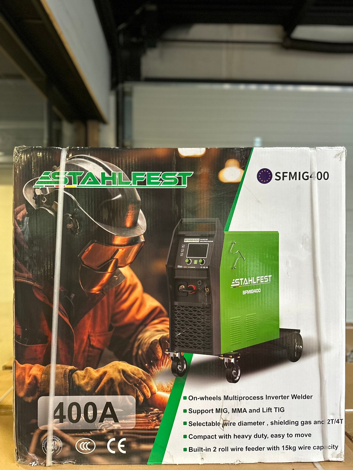 Stahlfest SFMIG400 lasapparaat MIG/MAG TIG MMA aluminium Rvs, Ophalen, Zo goed als nieuw, 250 ampère of meer, Elektroden