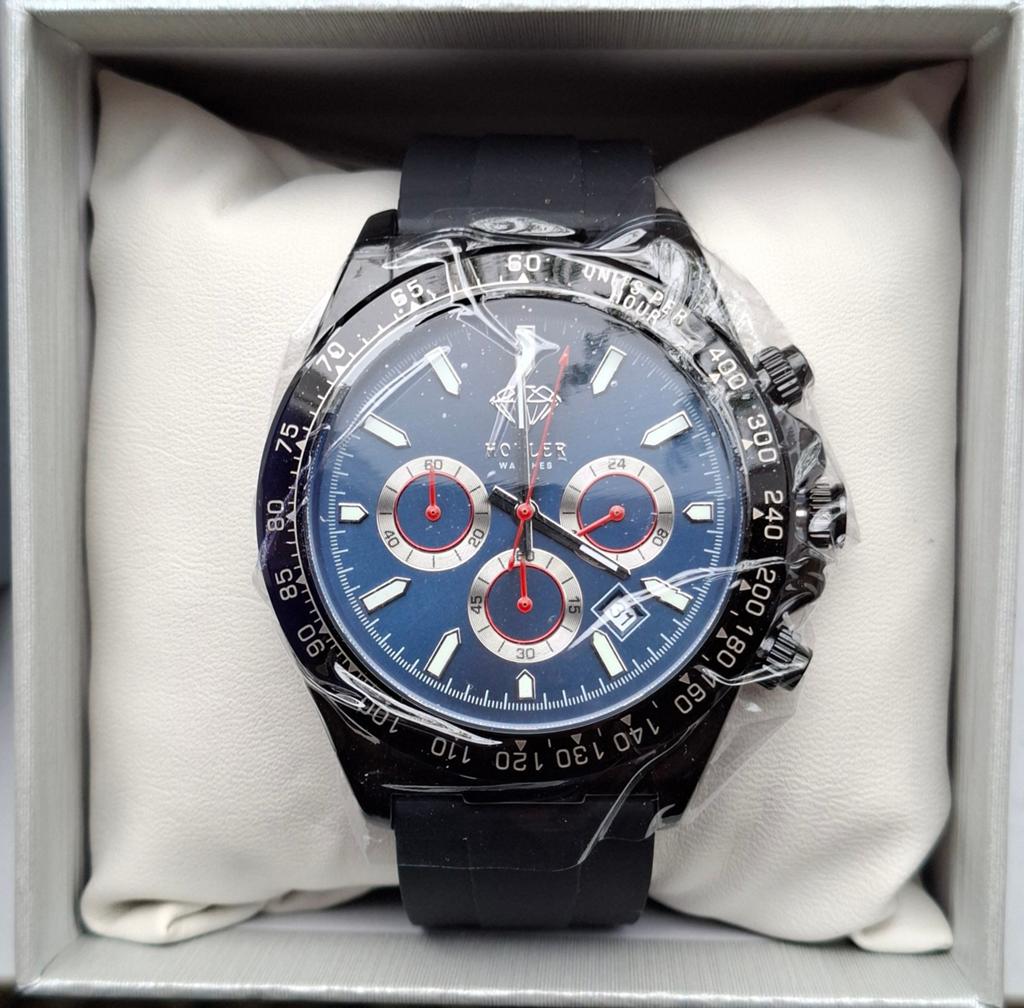 Hodler Vernier Black Blue herenhorloge, Overige merken, Polshorloge, Nieuw, Kunststof