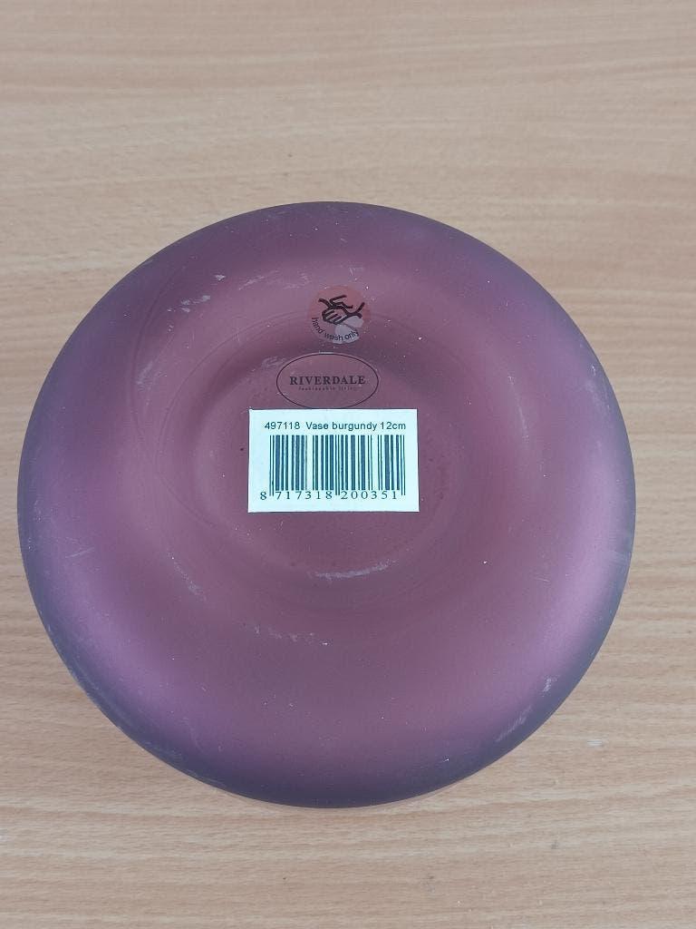 Riverdale Vase Evi I burgundy I 12cm, Overige kleuren, Nieuw, Ophalen of Verzenden, Glas