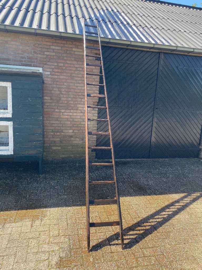 Mooie, oude houten fruitladders te koop, Ophalen, Gebruikt, Ladder, 4 meter of meer