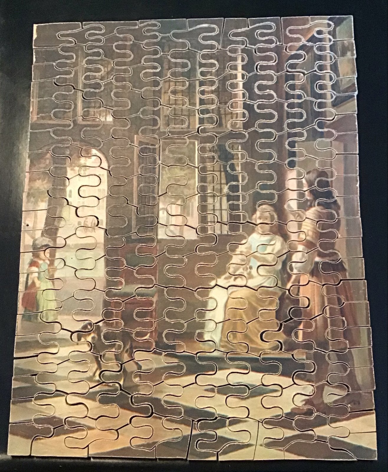 Antieke houten legpuzzel J. Philip Kruseman - Pieter de Hoog, Ophalen of Verzenden, Gebruikt