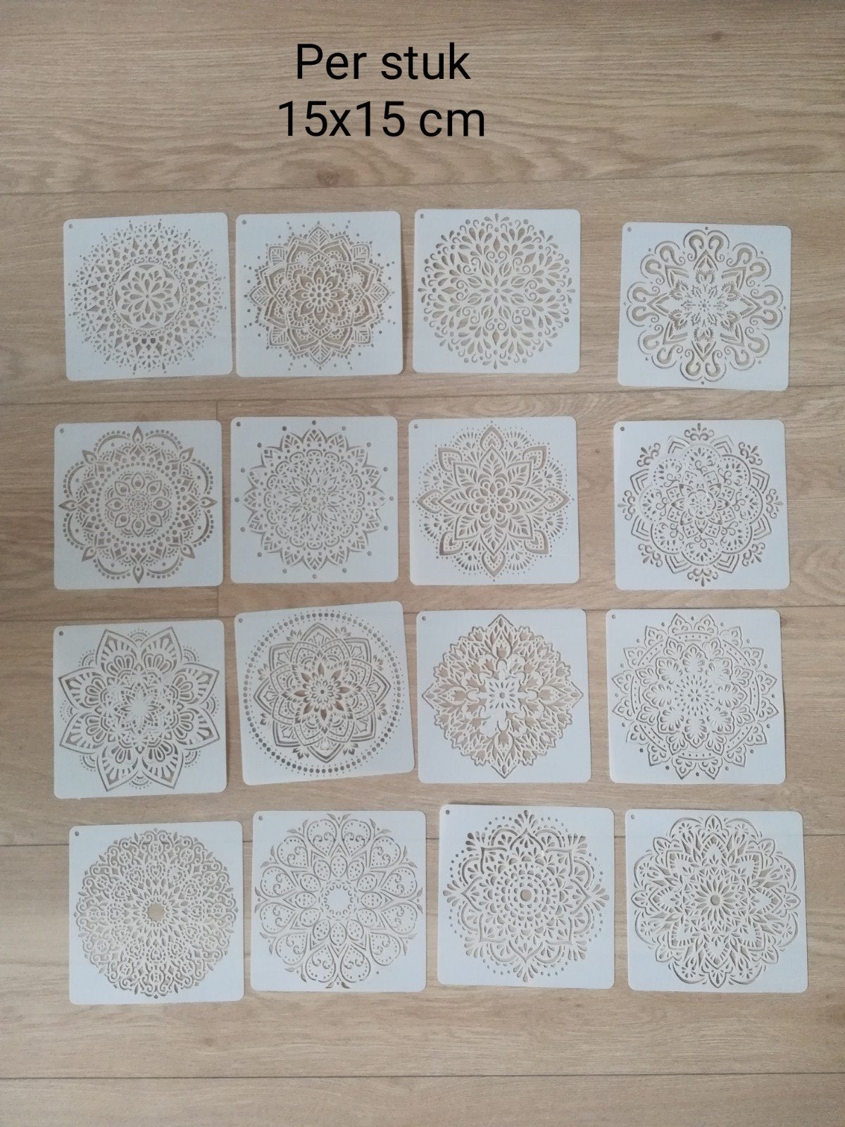 16x mandala sjablonen 15x15 cm dotpainting, Ophalen of Verzenden, Nieuw, Gereedschap of Toebehoren