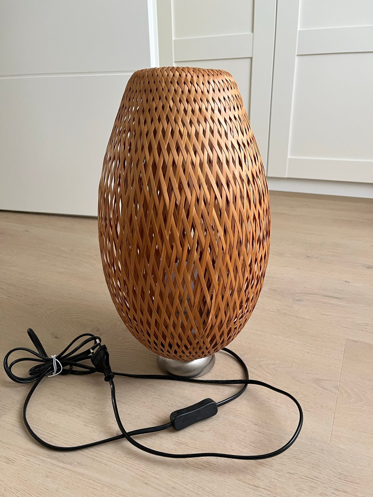 Tafellamp bamboe, Ophalen, Met schakelaar, Gebruikt, Natuurlijk materiaal
