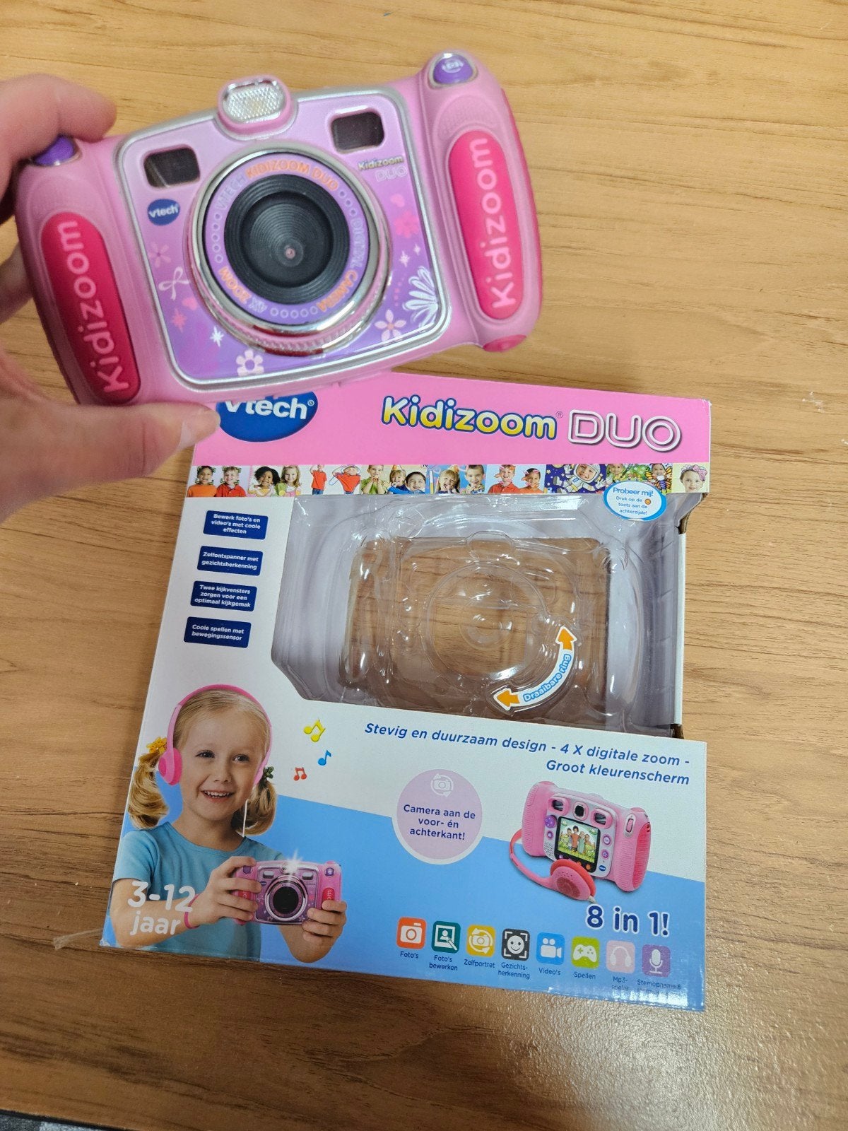 Vtech Kidizoom Duo roze, incl. doos., Ophalen of Verzenden, Gebruikt, 4 tot 6 jaar