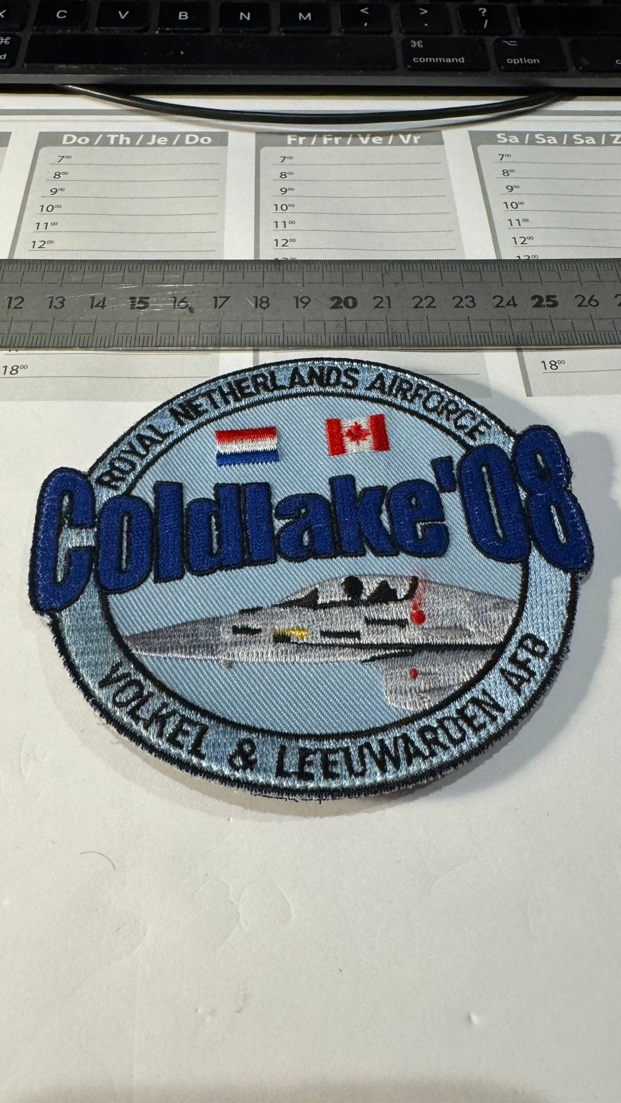 Patch luchtmacht klu f-16 coldlake 2008 322 312 313 squadron, Ophalen of Verzenden, Zo goed als nieuw, Patch, Badge of Embleem