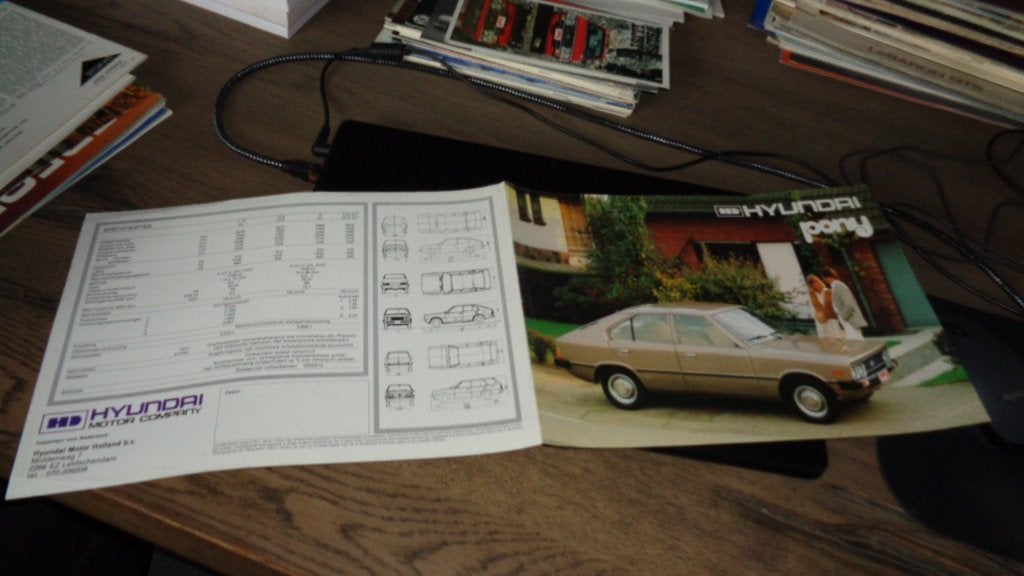 Folder HYUNDAI PONY, Verzenden, Gelezen, Overige merken