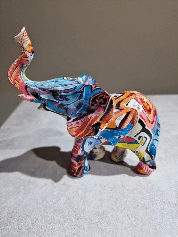 Graffiti Olifant Beeld Pop Art Street Art 13 cm, Ophalen of Verzenden, Dier