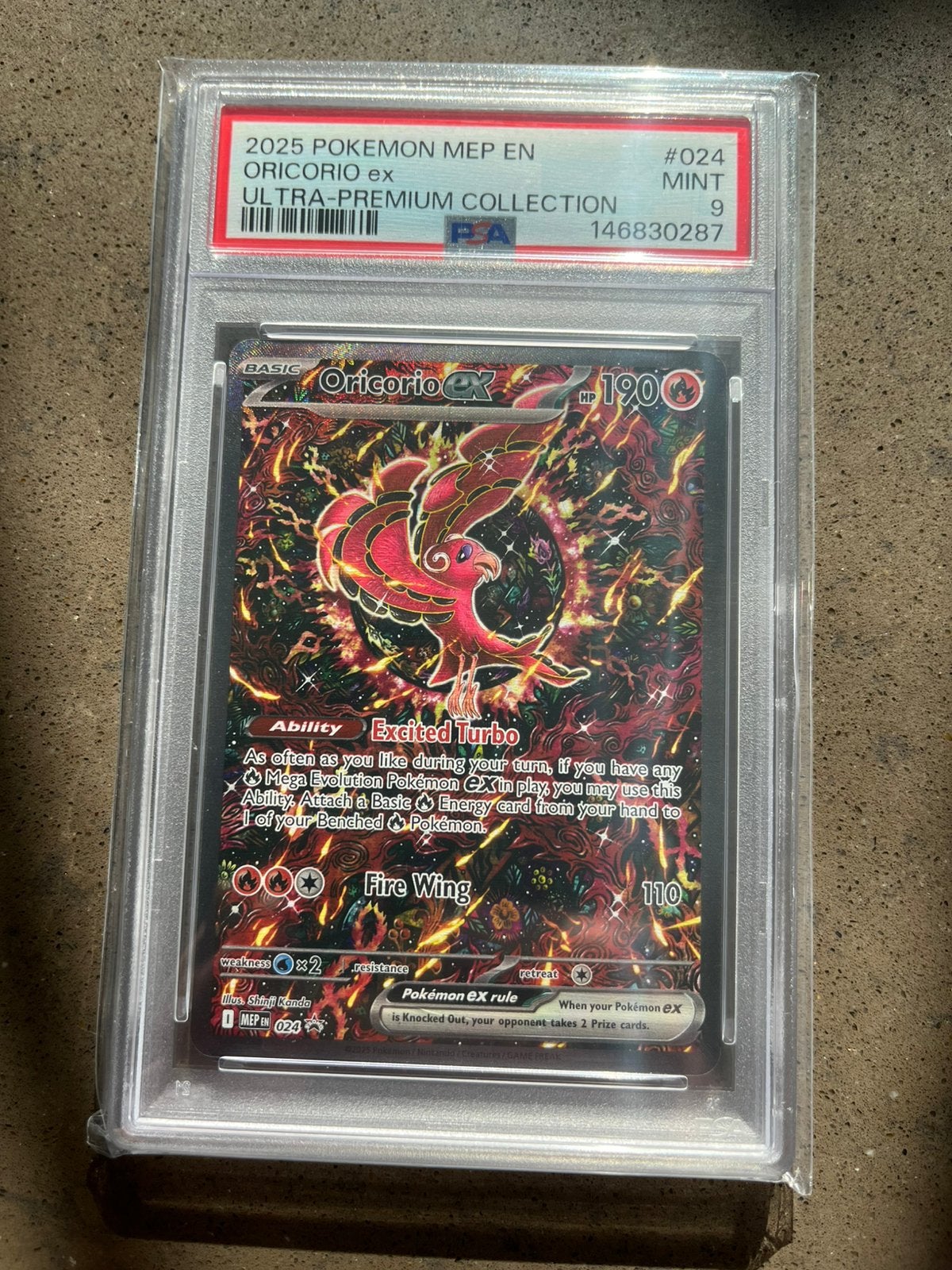 Oricorio PSA 9 - Ultra Premium Collection MEP, Ophalen of Verzenden, Zo goed als nieuw, Losse kaart